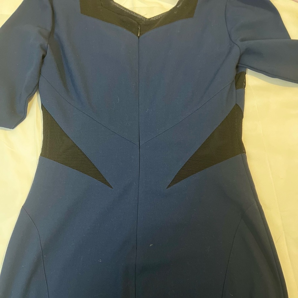 Reiss Dress Blue Womens Size 8 Body Mesh Design Long Sleeve Occasion Wear - Picture 14 of 16